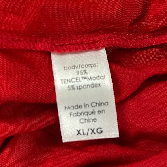 Eberjey Sleep Shirt Womens XL Red Button Front Loungewear Gisele Ski NWT NEW - Picture 6 of 10